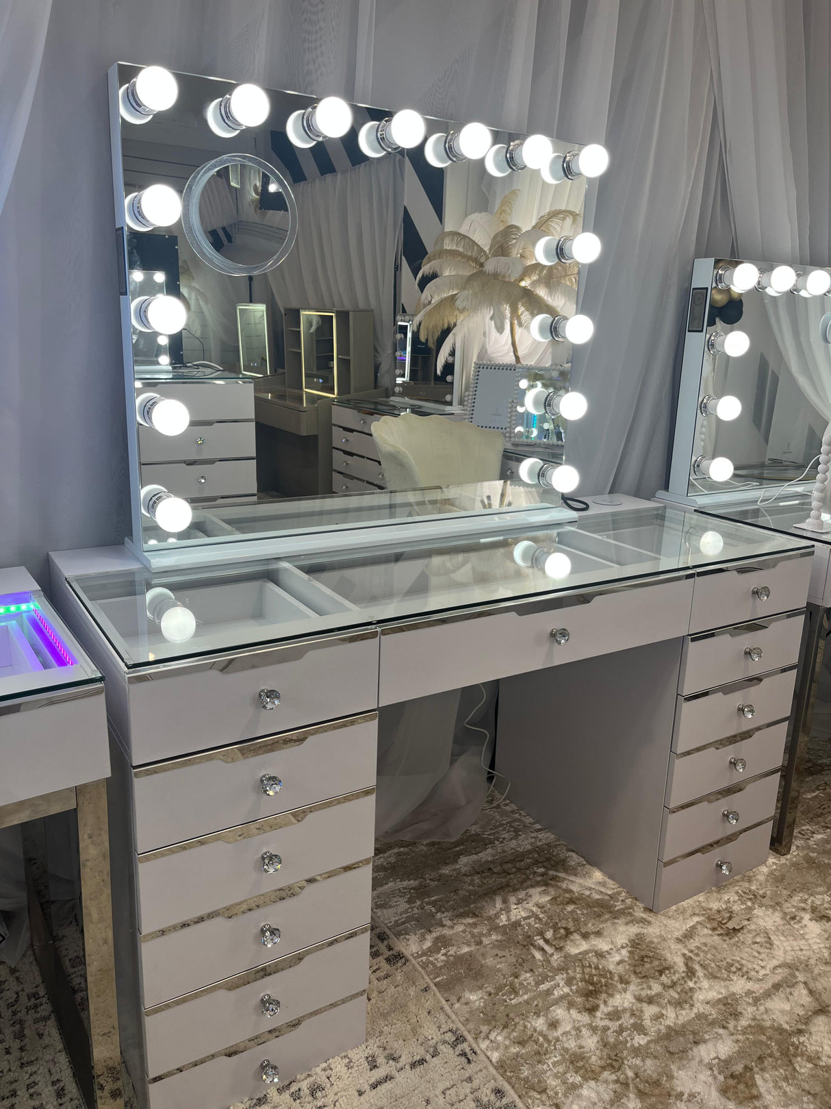 Glam Empire Pro 13 Drawer Vanity Dresser