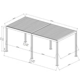 GALAXY 6X3 ALUMINIUM PERGOLA WITH ELECTRIC LOUVRES AND WHITE LEDS