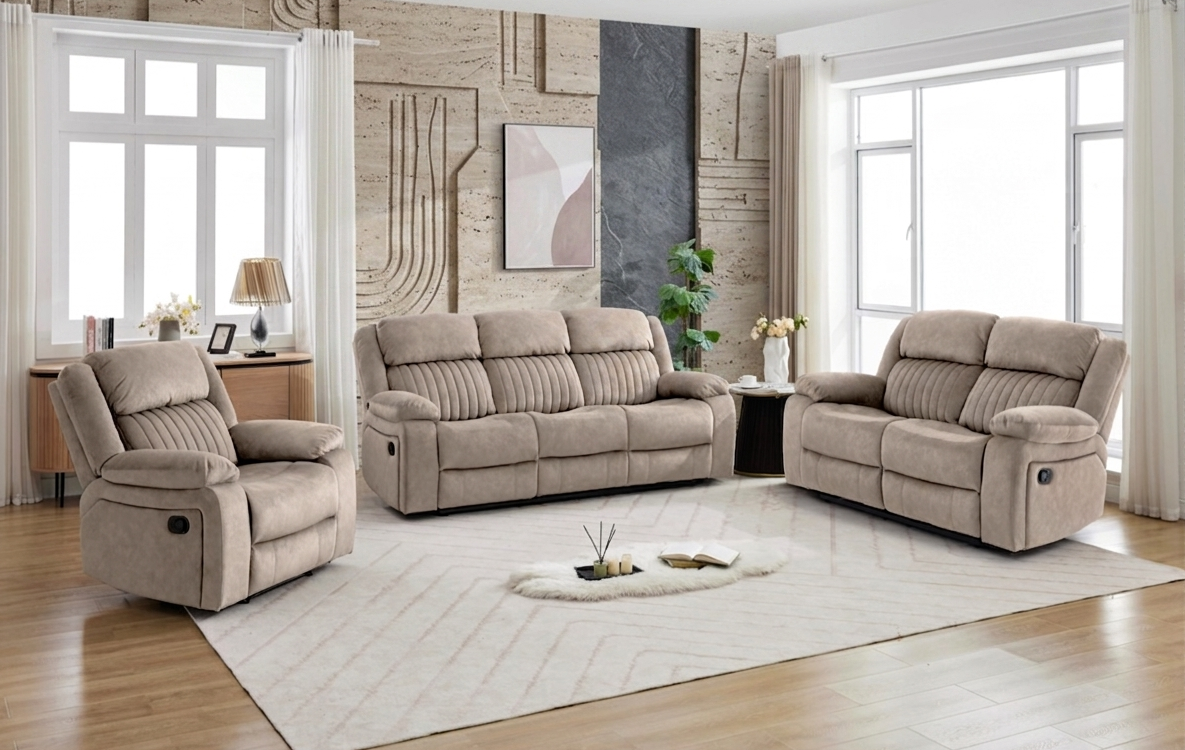 Morgan 3+1+1 Manual Reclining Suite Taupe