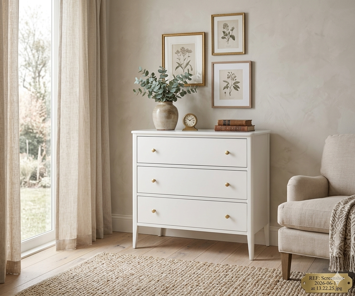Acton 3-Drawer Chest White