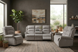 Windsor full reclining 3+2 suite in soft Natural fabric, featuring high backs and traditionally designed scroll arms in a styled living room at the furniture store ni