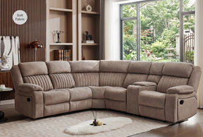 Morgan Manual Reclining Corner Suite in Taupe