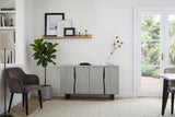 Main Product Image: Brooklyn grey oak large sideboard featuring its bold industrial silhouette, expressive grey-stained timber grain, and wide 130cm storage layout at the furniture store ni