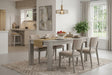 Amsterdam grey washed oak 160cm extending dining table showcasing its rectangular top, subtle grey-washed oak grain finish, and sturdy solid oak frame available at the furniture store ni.