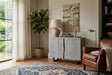 Brooklyn grey oak small sideboard featuring its bold industrial frame, dark grey oak timber grain, and compact 90cm storage layout at the furniture store ni