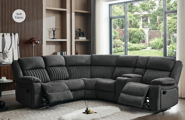 Morgan Manual Reclining Corner Suite in Iron