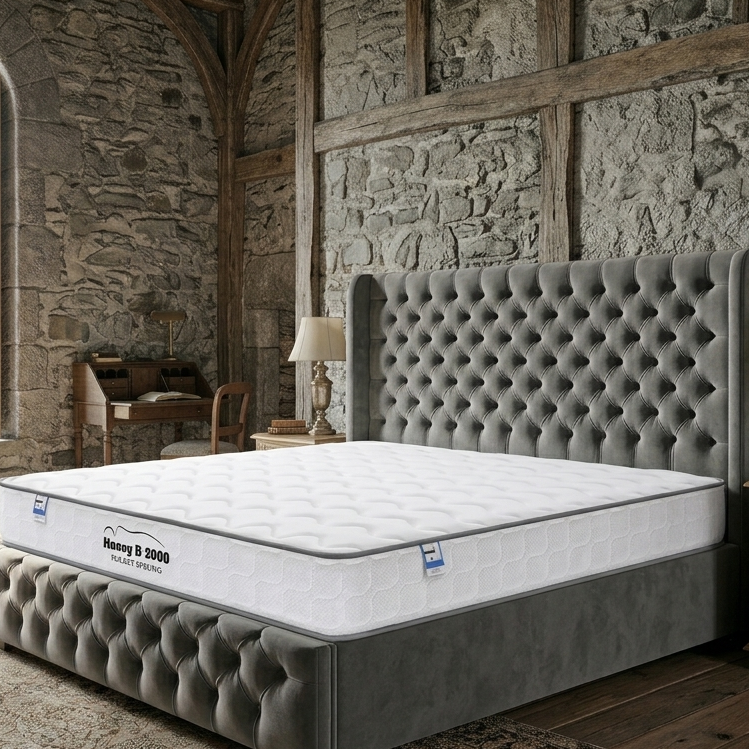 Honey B 2000 pocket sprung mattress shown in a box, highlighting its convenient delivery and premium construction at the