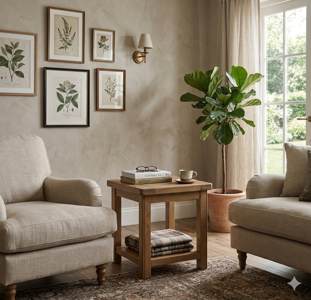 Hardwick square oak side table showcasing its warm natural oak wood grain finish, robust solid construction, and practical lower storage shelf at the furniture store ni