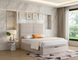 Jessica 4ft 6 Gas Lift Storage Bed Beige