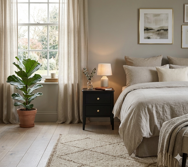 Acton 2-drawer bedside table showcasing its bold black finish, sleek contemporary lines, and elegant contrasting gold handles at the furniture store ni