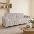Samson 3-seater power recliner sofa upholstered in rich woven beige fabric, showing its modern 2-over-2 design in a clean living room setting.