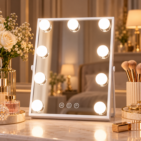 Glam Lush 9 bulb Hollywood vanity mirror, view 3