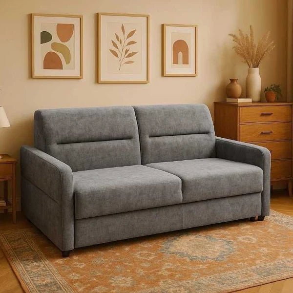 Hampton Grey Sofa Bed in a modern living room setting at the furniture store ni