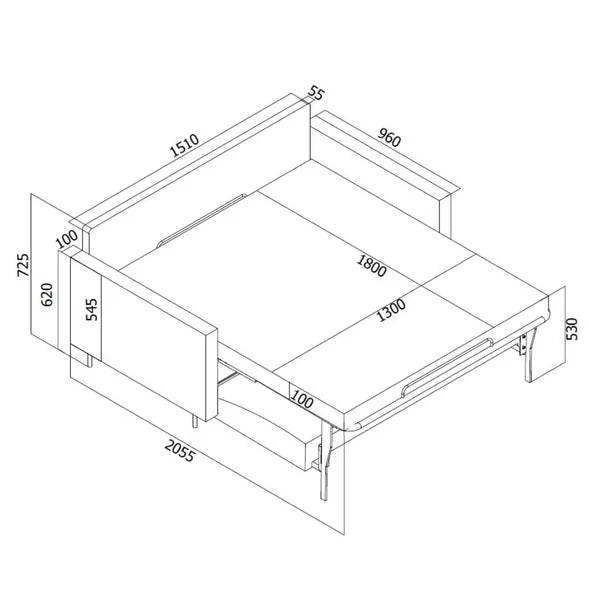 Hampton Sofa Bed dimensions at the furniture store ni