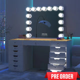 VANITII Eva Vanity Desk - 13 Storage Drawers with Full Light (doesn’t include mirror)