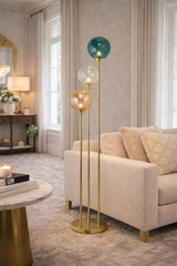 Oita Multi Coloured Glass shades Floor Lamp