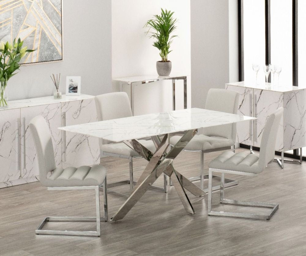 Arlo dining table and 4 chairs taupe
