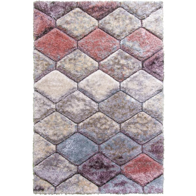 Passion Causeway - 3D Shaggy Rug - Multicolour