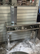 2 Drawer Mirrored Console Silver