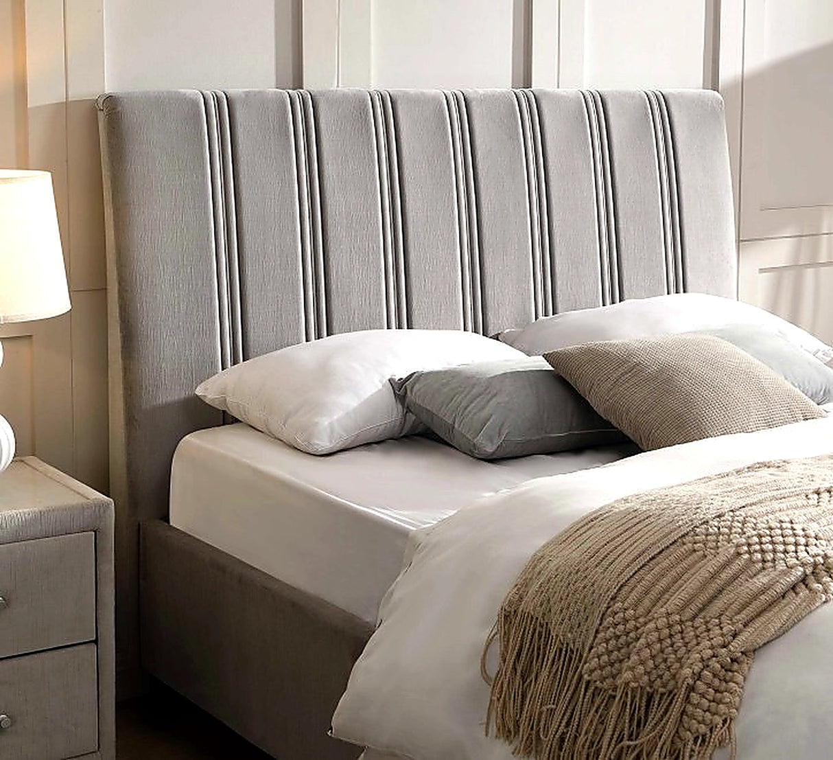 Minimalist upholstered bed frame NI architectural design furniture store ni