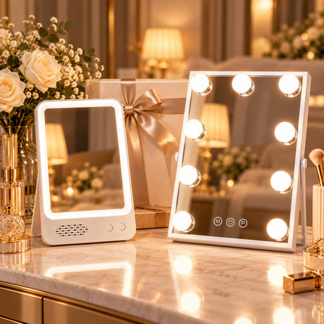 Glam gift set with Glam Lush Hollywood mirror and Glam & Go portable mirror from Furniture Store NI