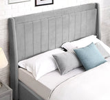 Grey winged bed frame NI vertical panel design furniture store ni