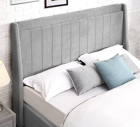 Grey winged bed frame NI vertical panel design furniture store ni