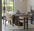 Onda Extending Dining Table in Charcoal Brown Oak