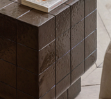 Novara Glass Concrete Side Table