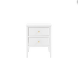 Acton 2-Drawer Bedside Table White