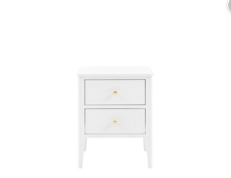 Acton 2-Drawer Bedside Table White