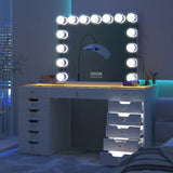 VANITII Eva Vanity Desk - 13 Storage Drawers with Full Light (doesn’t include mirror)