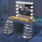 VANITII Eva Vanity Desk - 13 Storage Drawers with Full Light (doesn’t include mirror)