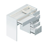 VANITII Diana Vanity Desk Pro  - 6 Storage Drawers & Portrait Hollywood Mirror