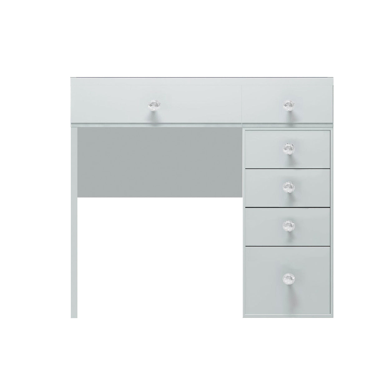 VANITII Diana Vanity Desk Pro  - 6 Storage Drawers & Portrait Hollywood Mirror