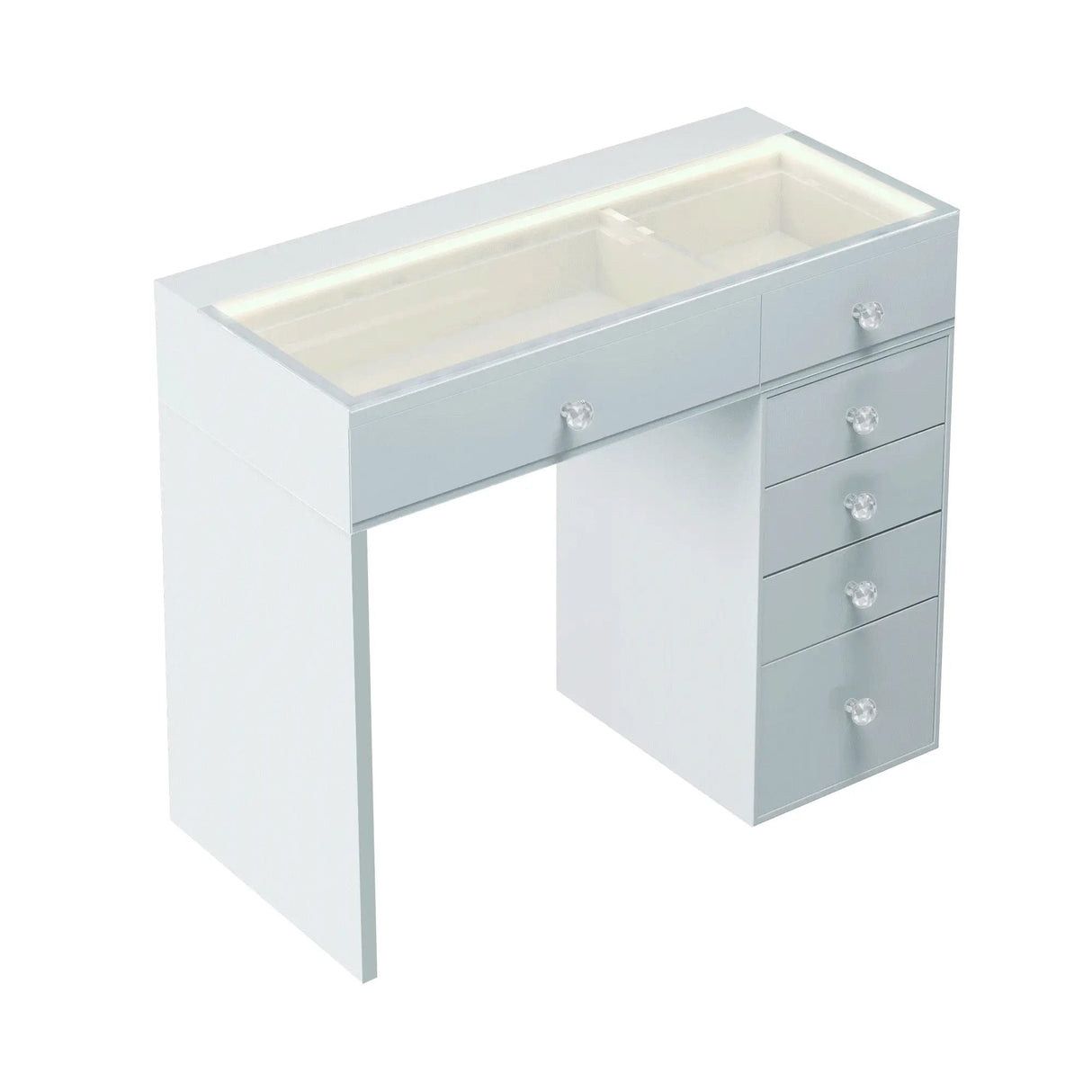 VANITII Diana Vanity Desk Pro  - 6 Storage Drawers & Portrait Hollywood Mirror