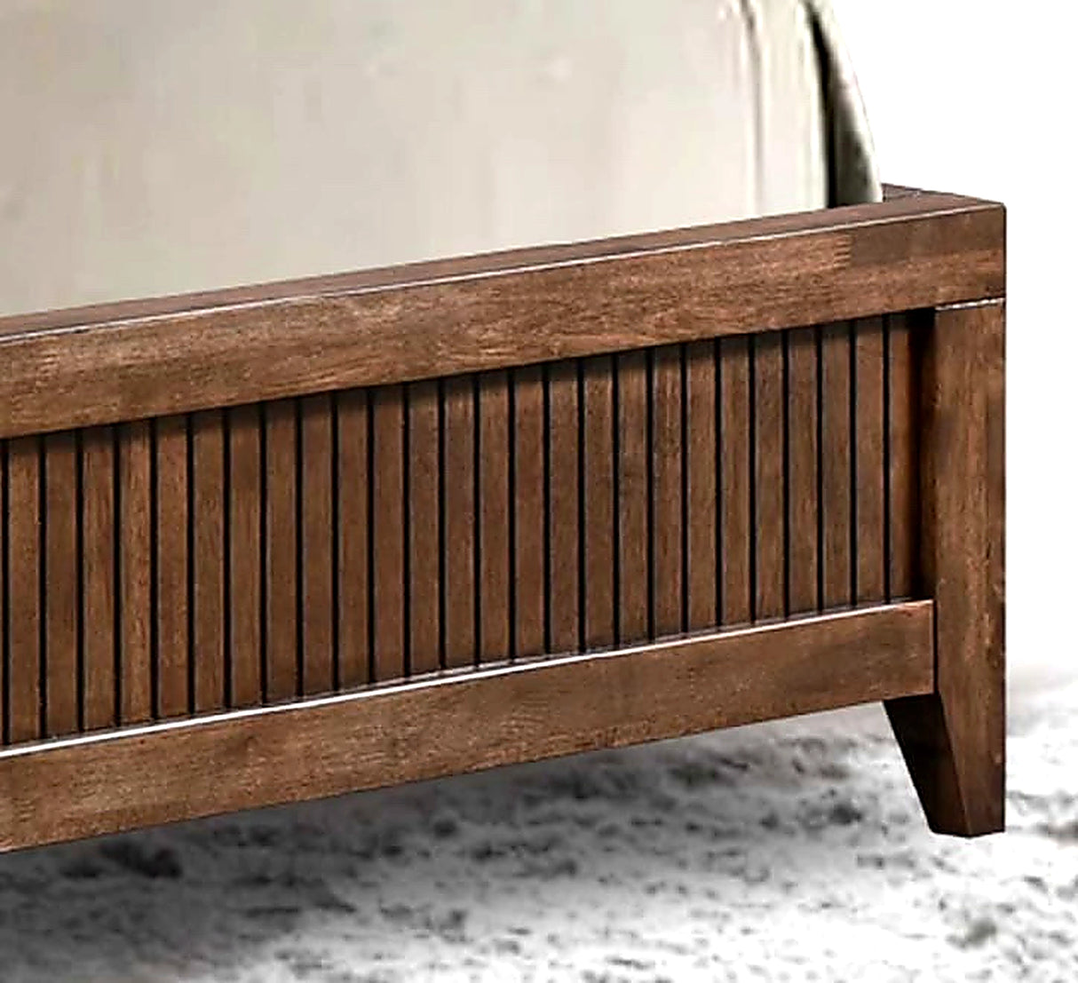 Wooden bed frame NI rubberwood walnut finish king size furniture store ni
