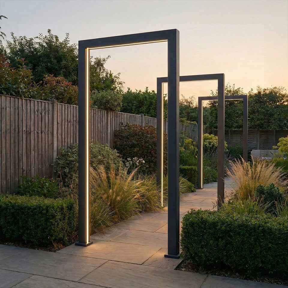 Titan PergolArch Aluminium LED Garden Archway in Grey