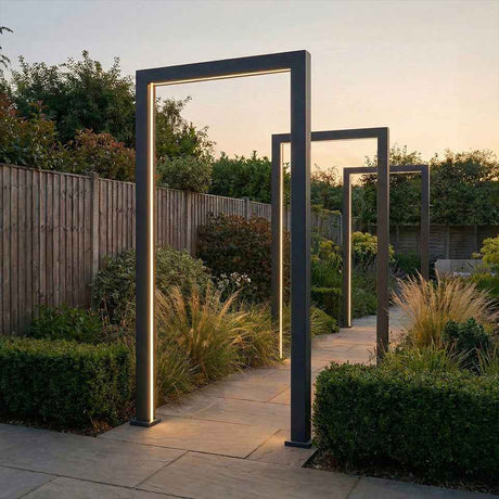 Titan PergolArch Aluminium LED Garden Archway in Grey