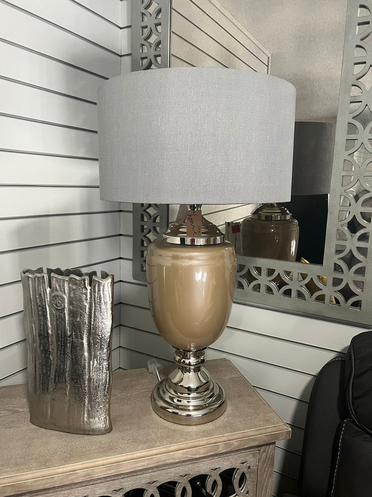 Taupe and Grey Lamp