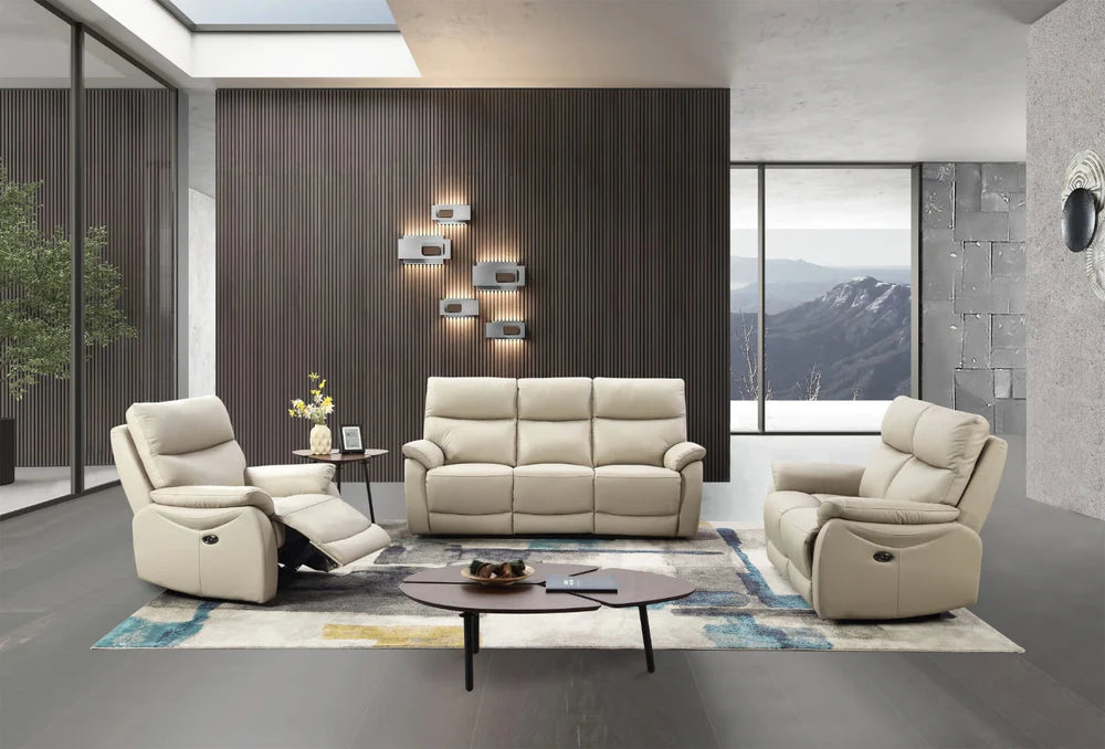 Hanley 3+2 Power Recliner Sofas, Tan Leather