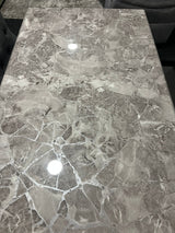 Shop display Lewis Glass Marble Style Chrome Dining Table