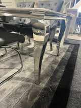 Shop display Lewis Glass Marble Style Chrome Dining Table