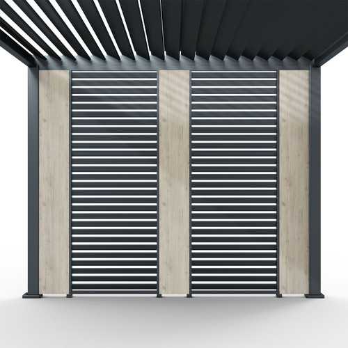 Hilton Aluminium Pergola 31cm Solid Side Wall Panel - Grey
