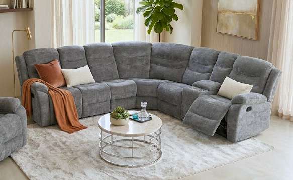 Benson Fabric Sofa Grey Sectional