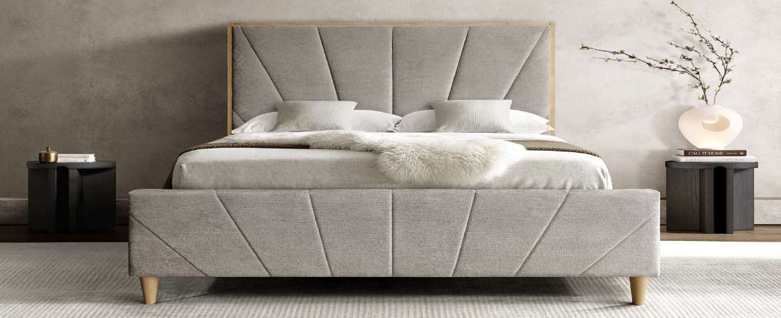 Bronx Bed Frame Taupe 6FT