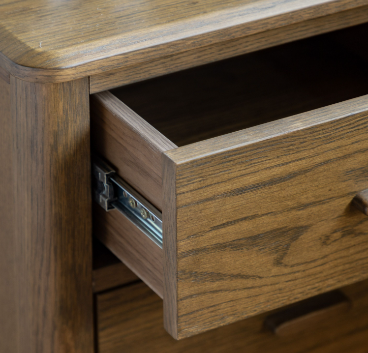 Camden 2 drawer bedside table in walnut – view 3