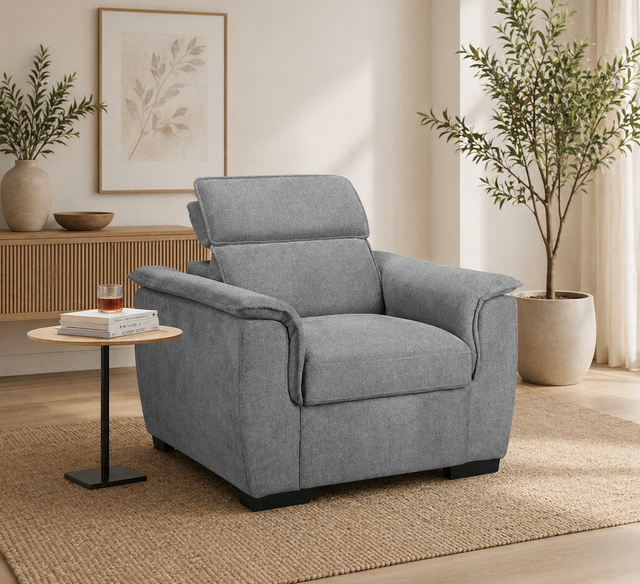 Roma linen one seater armchair eco friendly living room setting at furniture store ni