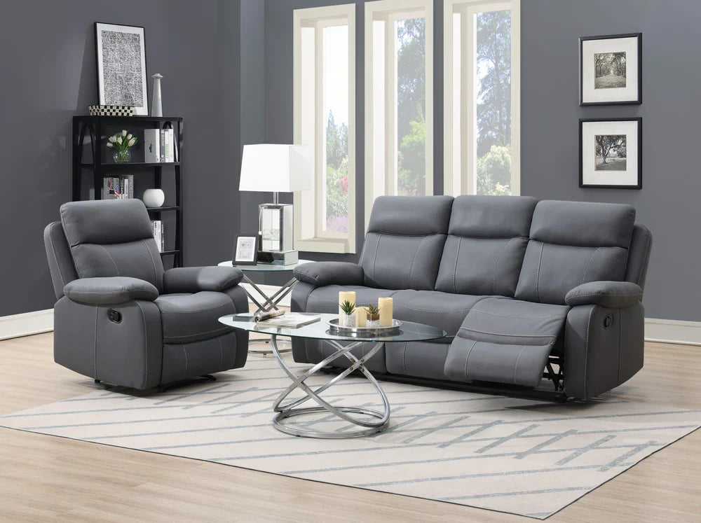 3+2 Seater Recliner Sofas Grey Charles