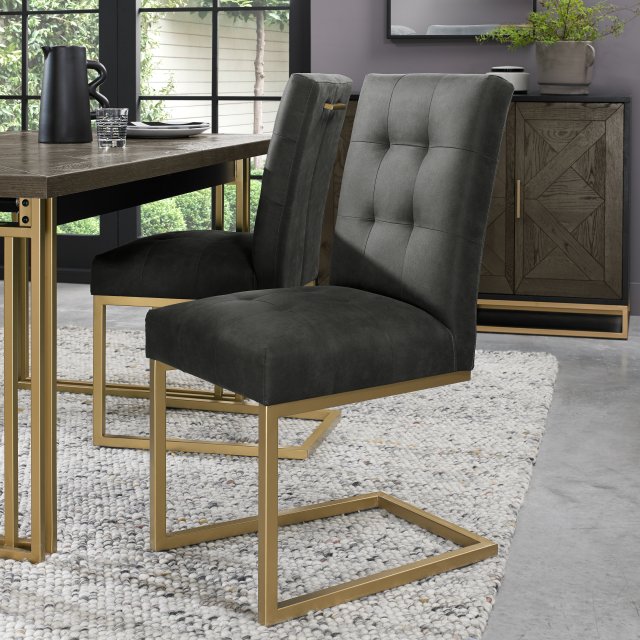 Amelia Uph Cantilever Chair in a Black Fabric